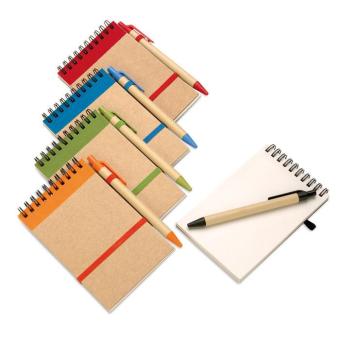 SONORA A6 recycled notepad with pen Orange