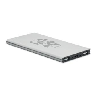 POWERFLAT8C 8000 mAh Powerbank Silber matt