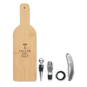 VINOVAULT SET Bottle shaped wine set Timber