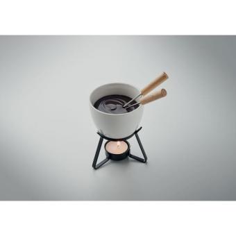 KASE Keramik-Fondue-Set 240 ml Weiß