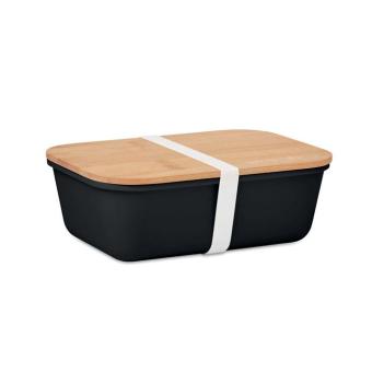 THURSDAY Lunch box with bamboo lid Black