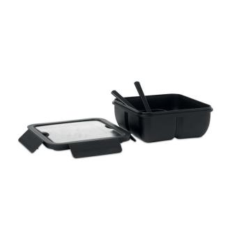 SATURDAY Lunch box with cutlery 600ml Black