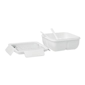 SATURDAY Lunch box with cutlery 600ml White