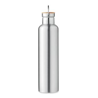 HELSINKI LARGE Double wall flask 1L Flat silver