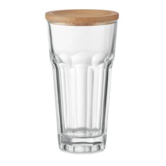 SEMPRE Glass with bamboo lid/coaster Transparent