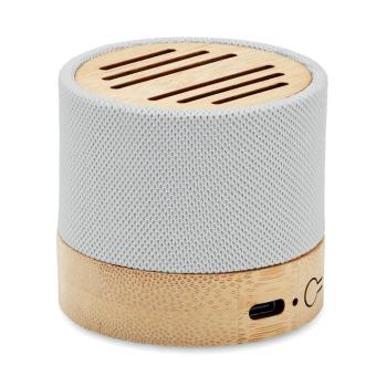 BOOL Bamboo RPET wireless speaker White