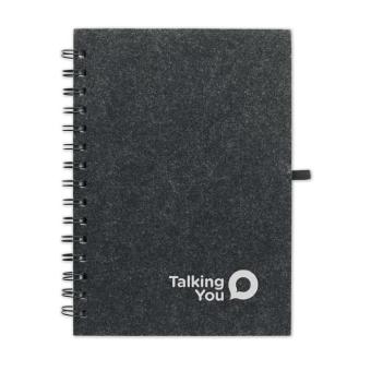 RINGFELT A5 RPET felt cover notebook Stone