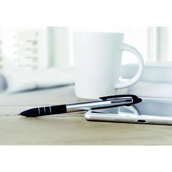 MULTIPEN 3 colour ink pen with stylus Silver