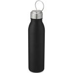 Harper 700 ml Sportflasche aus Edelstahl mit Metallschlaufe Schwarz