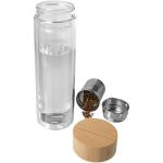 Bailey 400 ml borsilicate glass infuser bottle with bamboo lid Transparent