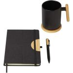 Laura A5 hard cover notebook and ballpoint pen gift set Black