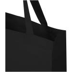 Madras 140 g/m² GRS recycled cotton gusset tote bag Black