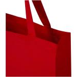 Madras 140 g/m² GRS recycled cotton gusset tote bag Red