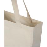 Madras 140 g/m² GRS recycled cotton gusset tote bag Nature