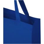 Madras 140 g/m² GRS recycled cotton gusset tote bag Dark blue