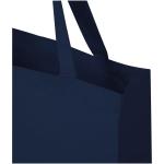 Madras 140 g/m² GRS recycled cotton gusset tote bag Navy