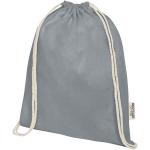 Oregon 140 g/m² GRS recycled cotton drawstring bag 