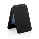 Swiss Peak Magstand RCS recycled PU magnetic phone wallet with stand Black