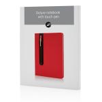 XD Collection Standard hardcover PU A5 notebook with stylus pen Red