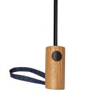 XD Collection Kaycey 21" AWARE™ RPET Acacia wood mini auto open umbrella Navy