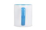 Mug subli Oslo colored inside & handle 300ml, lightblue Lightblue, offwhite