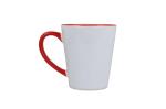 Mug subli Melbourne colored edge & handle 300ml White/red