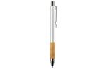 Metal pen with wooden grip Silver