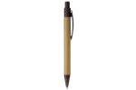 Bamboo pen with plastic leafclip Black