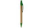 Bamboo pen with plastic leafclip Dark green