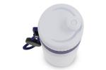 Sports bottle with edge and cord 750ml White/blue