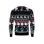 SHAMIS Weihnachts-LED-Pullover S/M Schwarz