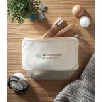 KLEUREN Bicolour cotton cosmetic bag Nature