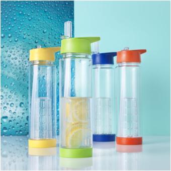 Tutti-frutti 740 ml Tritan™ infuser sport bottle Transparent orange