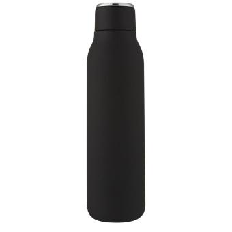 Marka 600 ml copper vacuum insulated bottle with metal loop Black