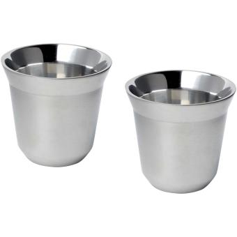 Duo 80 ml RCS certified stainless steel espresso cup set Silver