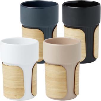 Fika 340 ml tumbler with bamboo sleeve Blue