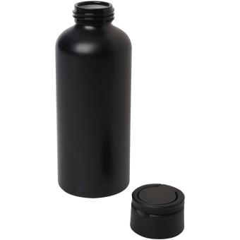 Trinity 600 ml RCS-zertifizierte Wasserflasche aus recyceltem Aluminium mit RPET-Deckel Schwarz