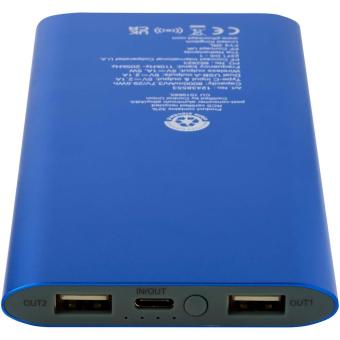 Juice 8000 mAh Type-C recycled aluminium wireless power bank Dark blue