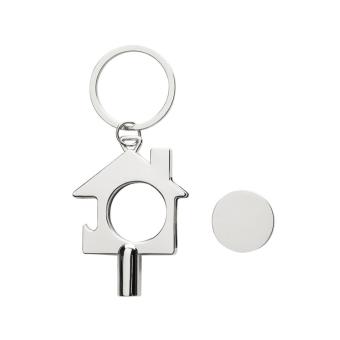 XD Collection RCS recycled zinc alloy 3 in 1 keychain Silver