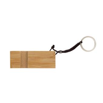 XD Collection Standkey bamboo keychain phone stand Brown