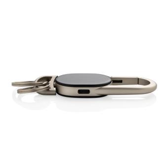 XD Collection Keyfinder keychain with worldwide locating and USB C Black/silver