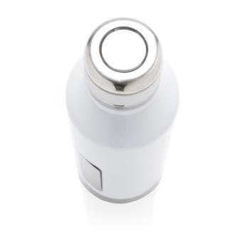 XD Collection Leak proof vacuum bottle with logo plate White