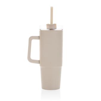 XD Collection Tana Becher aus RCS recyceltem Kunststoff mit Griff 900ml Beige