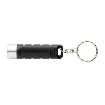 XD Collection Globix RCS recycled plastic USB re-chargeable keychain torch Black