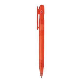 XD Collection Devin transparenter Stift aus GRS zertifiziertem rABS Rot