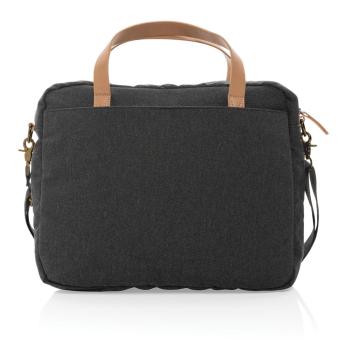 XD Collection Impact AWARE™ 16 oz. recycled canvas laptop bag Black