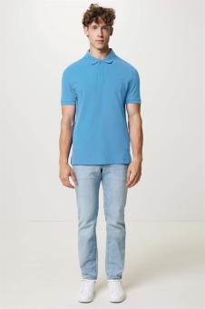 Iqoniq Yosemite recycled cotton pique polo, tranquil blue Tranquil blue | XL