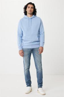 Iqoniq Rila lightweight recycled cotton hoodie, skyblue Skyblue | XXS