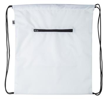 CreaDraw Zip RPET custom drawstring bag Black/white