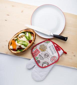 Kalmont oven mitt White/red